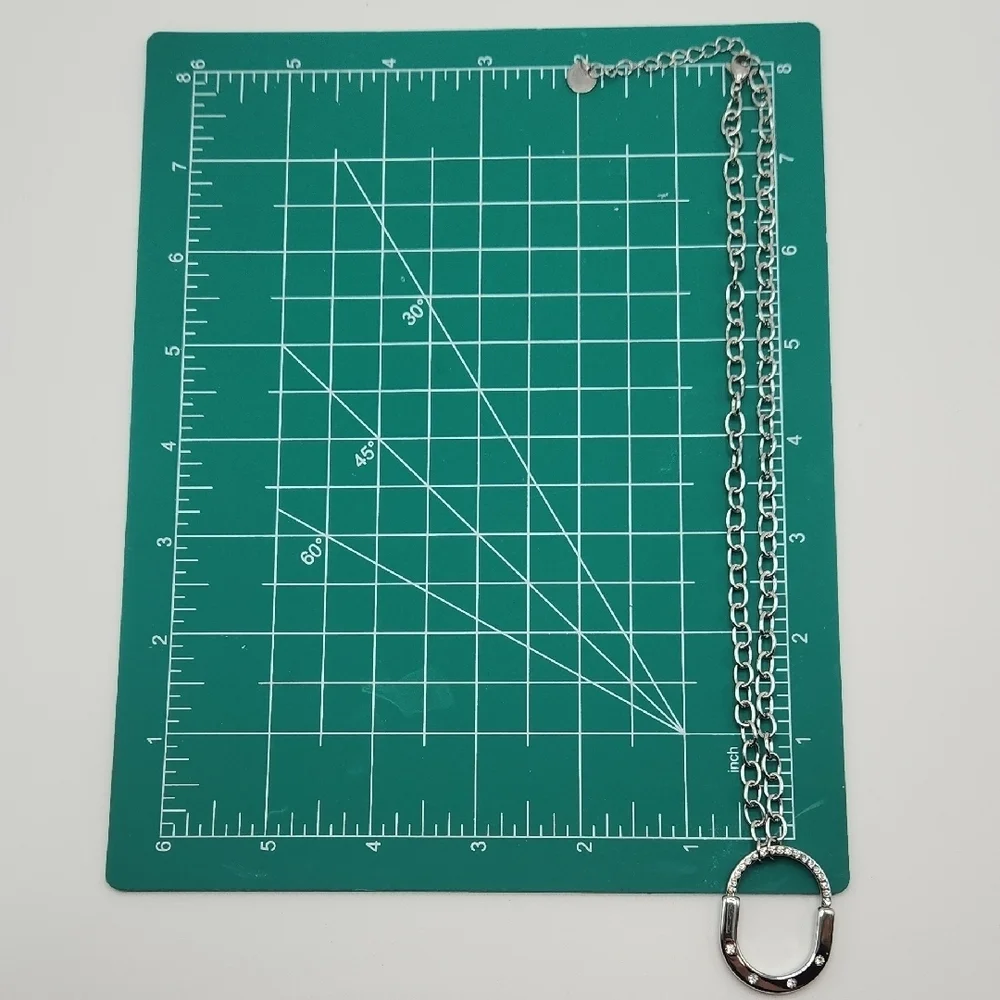Stainless Steel Padlock Style Fashion Necklace , Simulated Diamond Accents